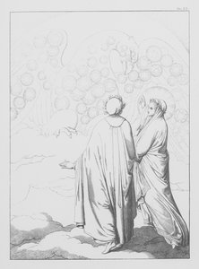 Divina Comedia de Dante, Paradiso (Cielo), Lámina XX (litografía) de Bernhard Schuler