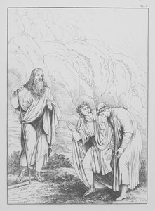 Divina Comedia de Dante, Purgatorio, Lámina I (litografía) de Bernhard Schuler