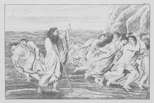 Divina Comedia de Dante, Purgatorio, Lámina V (litografía) de Bernhard Schuler