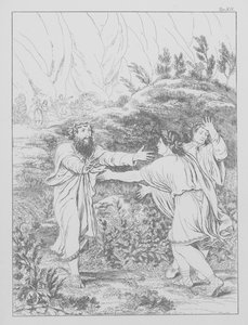 Divina Comedia de Dante, Purgatorio, Lámina XII (litografía) de Bernhard Schuler