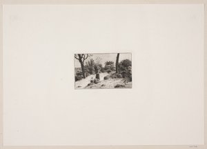 Paisaje con una mujer que lleva una cesta. Parte de Kullen de Bernhard Ulrik Middelboe