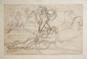 Aquiles arrastra el cuerpo de Héctor tras su carro. Paolo y Francesca, de Bertel Thorvaldsen