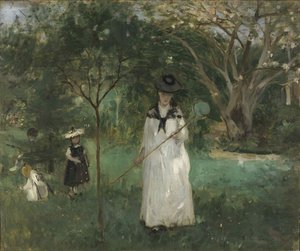 La Caza de Mariposas, 1874 de Berthe Morisot