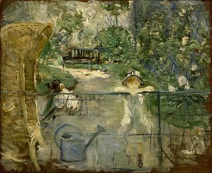 Chicas en el jardín, también conocido como The hood de Berthe Morisot