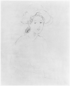Cabeza de una mujer (Verso) 1893 de Berthe Morisot