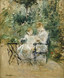 En el jardín; Dans le Jardin, c.1885 de Berthe Morisot