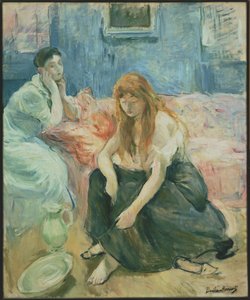 Jóvenes mujeres en su tocador (título dado por la artista) de Berthe Morisot