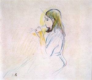 La hija de Manet tocando la flauta dulce de Berthe Morisot
