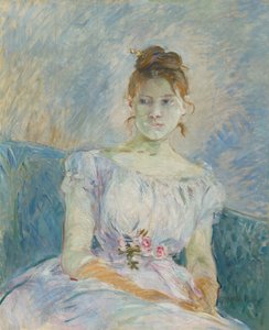 Paula Gobillard en su vestido de baile, 1887 de Berthe Morisot