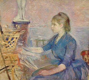 Paule Gobillard pintando, 1887 de Berthe Morisot