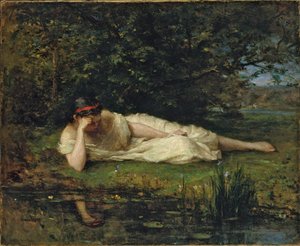 Estudio al borde del agua, 1864 de Berthe Morisot
