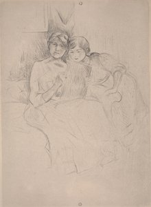 La lección de dibujo - Berthe Morisot dibujando con su hija, c.1889-90