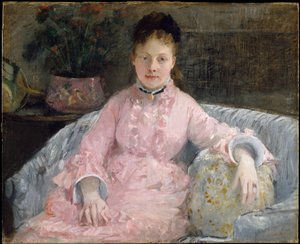 El vestido rosa (Albertie-Marguerite Carré, más tarde Madame Ferdinand-Henri Himmes, 1854-1935) de Berthe Morisot