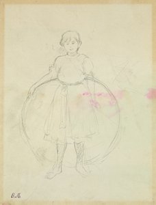 Niña joven con un aro, 1888 de Berthe Morisot