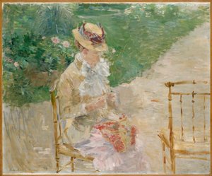 Joven Mujer Tejiendo, c.1883 de Berthe Morisot