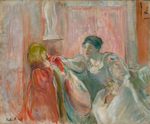 mujer joven y niño