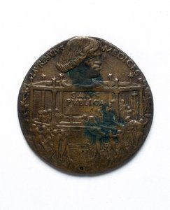 Medalla que representa la Conspiración de los Pazzi. Lorenzo de