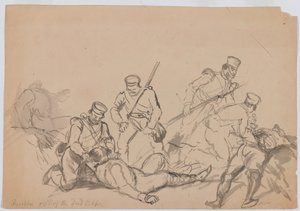 Goorkhas desvalijando a los sikhs muertos de Bethune Donald Grant