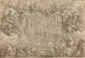 El Concilio de Trento con Santo Tomás Venciendo a los Herejes