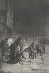 Interior de una iglesia en Milán, c. 1874 de Bianchi Mose