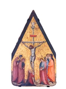 La crucifixión (temple y oro sobre tabla de madera) de Bitino da Faenza
