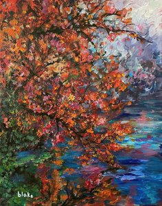 Autumn River, c.2021 (Acrílico sobre lienzo) de Blake Munch