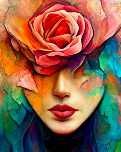 Beso de una rosa, c.2022 (Arte digital) de Blake Munch