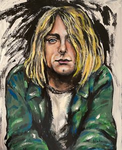 Kurt Cobain, c.2020 (Acrílico sobre lienzo) de Blake Munch