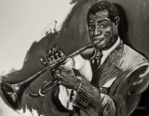 Louis Armstrong, c.2021 (Acrílico sobre lienzo) de Blake Munch