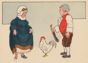 Canción infantil: ¡Cock-a-doodle-do! (litografía en color)