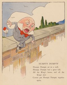Canción infantil: Humpty Dumpty (litografía en color)