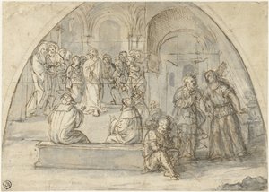 Chistus, de doce años, en el Templo y la liberación de Pedro de Boccaccio Boccaccino (attributed to)