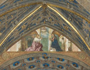 Ábside, Superarco, Anunciación de Boccaccio Boccaccino