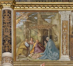 Nave central, Cuarto tramo norte, Adoración de los pastores, Boccaccio Boccaccino 1516-17 de Boccaccio Boccaccino