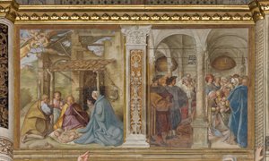 Nave Central, Cuarto Tramo Norte, Adoración de los Pastores, Circuncisión, Boccaccio Boccaccino 1516-17 de Boccaccio Boccaccino