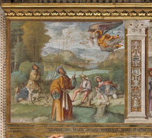 Nave central, Primer tramo norte, Anuncio a Gioacchino, Boccaccio Boccaccino 1514-15 de Boccaccio Boccaccino