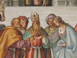 Nave Central, Segundo Tramo Norte, Matrimonio de la Virgen, Boccaccio Boccaccino 1514-15, (detalle) de Boccaccio Boccaccino