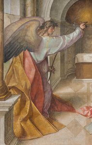 Nave Central, Tercer Tramo Norte, Anunciación, Boccaccio Boccaccino 1516-17, (detalle) de Boccaccio Boccaccino