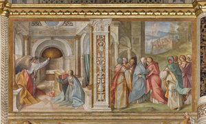 Nave central, Tercer tramo norte, Anunciación, Visitación, Boccaccio Boccaccino 1516-17 de Boccaccio Boccaccino