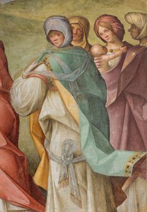 Nave central, Tercer tramo norte, Visitación, Boccaccio Boccaccino 1516-17 (detalle) de Boccaccio Boccaccino