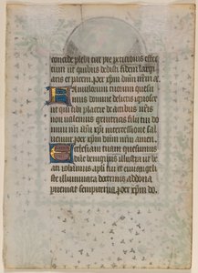 Hoja de un Libro de Horas: Texto (verso) de Boethius Illuminator
