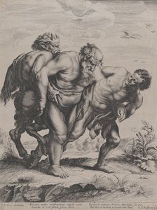 El Sileno borracho, apoyado por un sátiro y un fauno, 1625-59 de Boetius Adams Bolswert