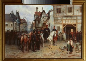 General Gebhard Leberecht von Blucher (1742-1819) avec les cosaques a Bautzen (Alemania) (General Blucher con los cosacos en Bautzen) (Bataille de Bautzen ou de Wurschen