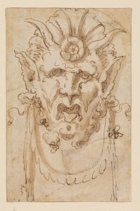 Máscara grotesca, siglo XVII de Bolognese School