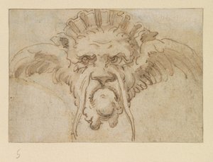 Máscara grotesca, siglo XVII de Bolognese School
