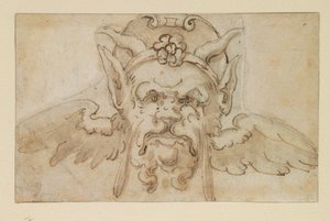 Máscara grotesca, siglo XVII de Bolognese School