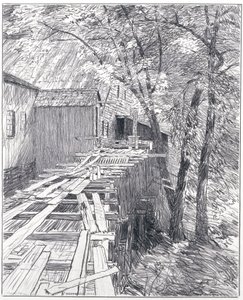 Molino de Shufelt (tinta sobre papel) de Bolton Coit Brown