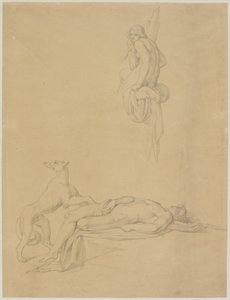 Estudios de acto en "Narciso y eco" de Ovidio de Bonaventura Genelli