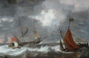 Tormenta en el Mar con Barcos de Vela de Bonaventura I Peeters
