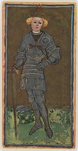 El Sota de Espadas, facsímil de una carta del tarot del mazo 
